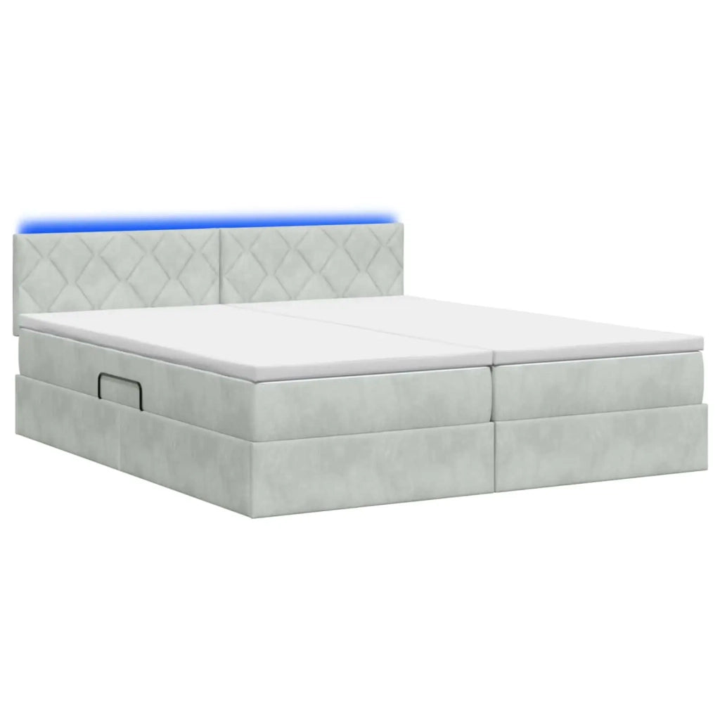 Letto con contenitore LED e materasso Grigio Chiaro 3459402