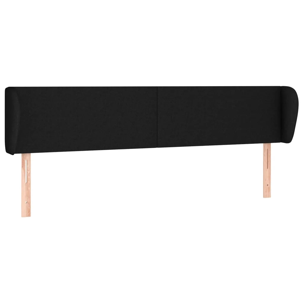 Testiera | Testata ad Orecchio Nera 183x23x78/88 cm in Tessuto