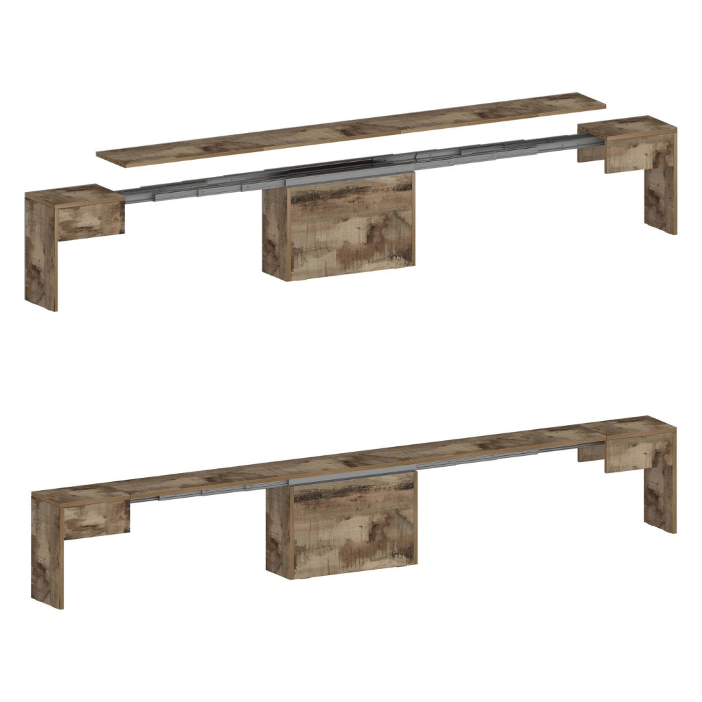 Panca Quedan, Set di 2 sedute per tavolo da pranzo, Panche allungabili, 290x25h45 cm, Acero