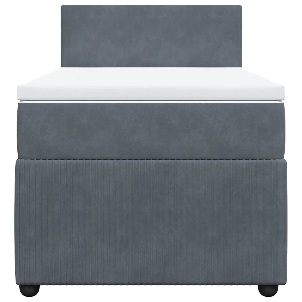 Giroletto a Molle con Materasso Grigio Scuro 100x200 cm Velluto 3289957