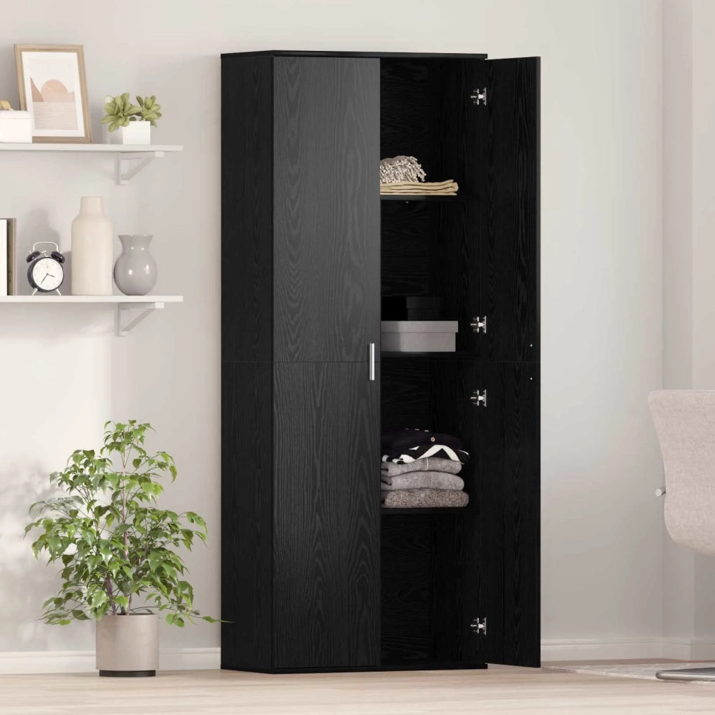 Credenza Rovere Nero 70 x 33.5 x 180 cm Legno multistrato 3365566