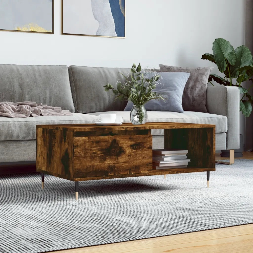 Tavolino da salotto | Tavolino da caff¨¨ | Tavolino da Soggiorno Rovere Fumo 90x50x36,5 cm Legno Multistrato