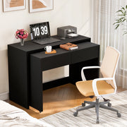 Scrivania Compatta 2 in 1 con Cassettiera ¨C MINIMAL ¨C Legno, Pieghevole, con Ruote