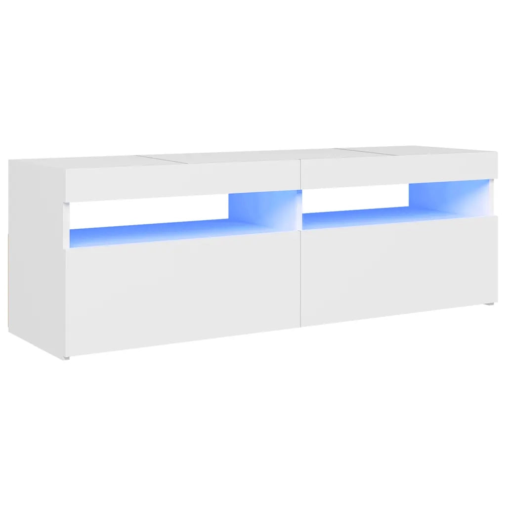 Mobile Porta TV con Luci LED Bianco 120x35x40 cm 804373
