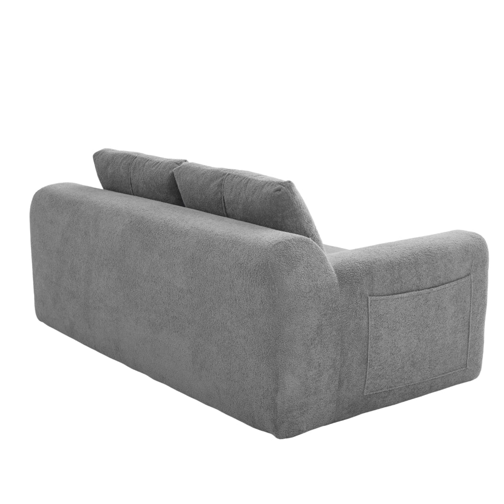 Divano letto pieghevole 2 in 1 in tessuto, colore grigio scuro, 179×95×79 cm