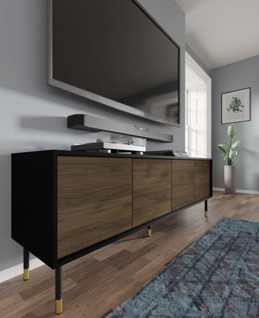 SHERWOOD PORTA TV 4P 180 NERO OPACO ROVERE CATANIA