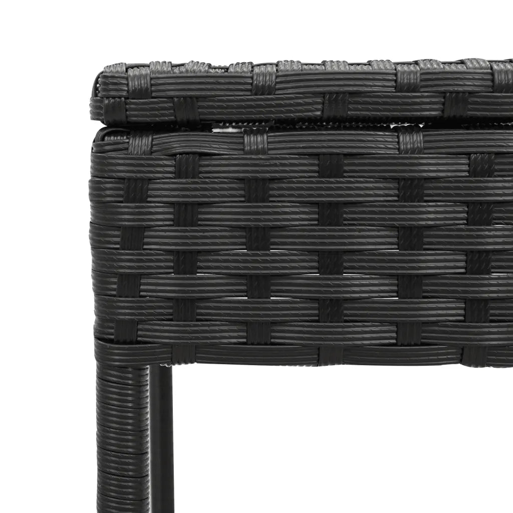 Lettini Prendisole 2 pz con Tavolino Nero in Polyrattan