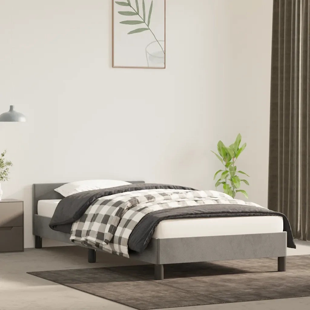 Letto singolo | Letto per adulti | Giroletto senza Materasso Grigio Chiaro 80x200 cm Velluto