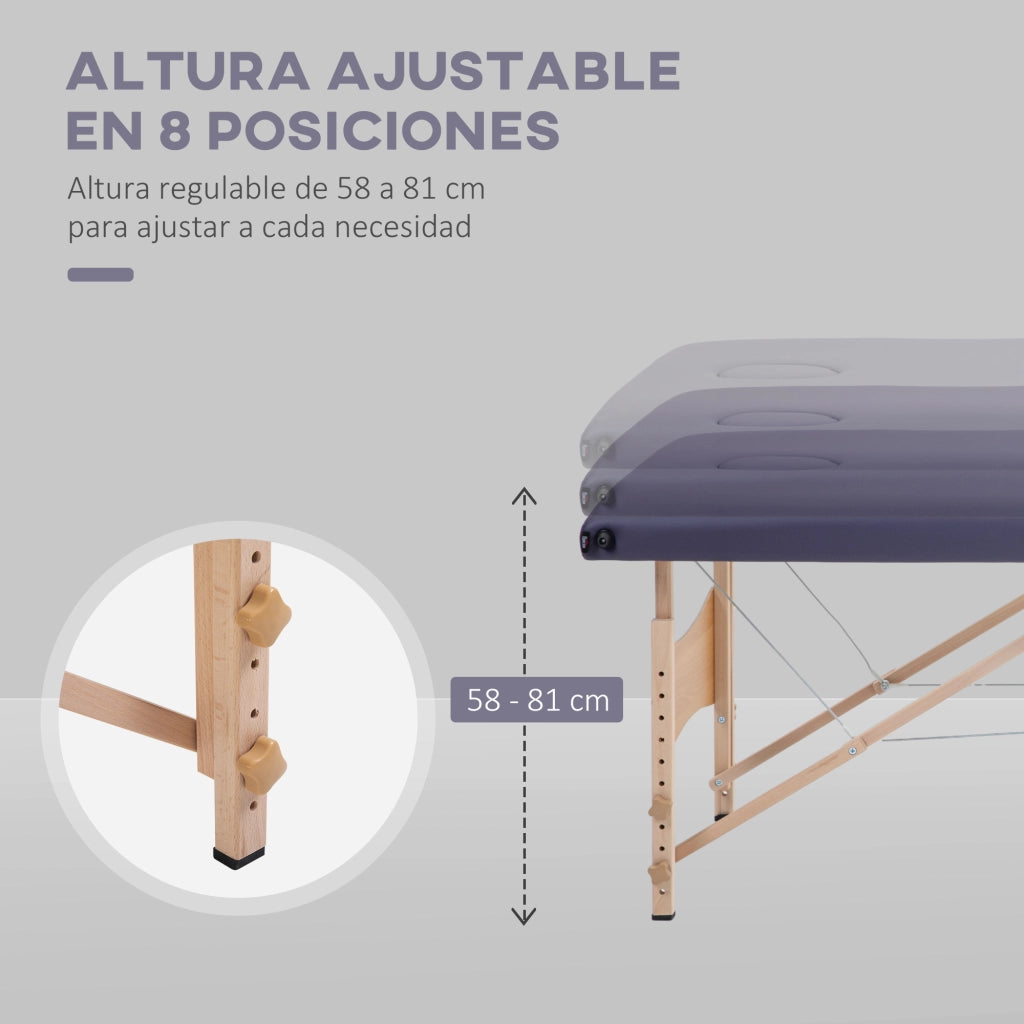 Poltrona Massaggiante Pieghevole ¨C Zephmum ¨C Legno Viola 186x60x61-87 cm