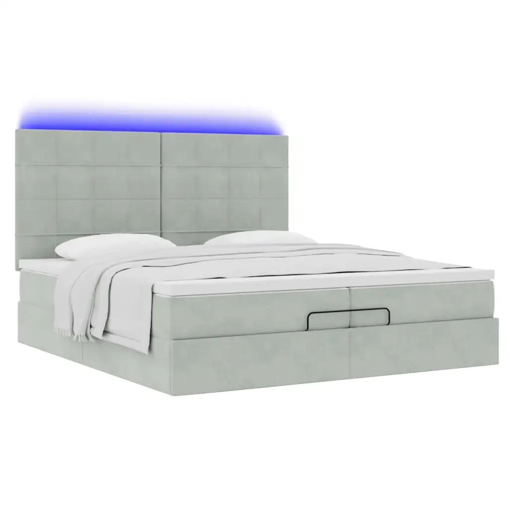 Struttura Letto Pouf con Materassi 200x200 cm Velluto