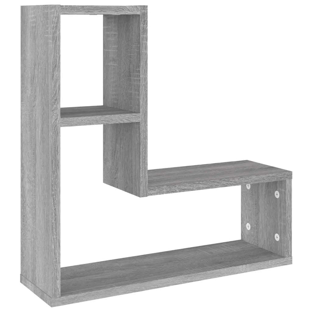 Mensole a Parete 2pz Grigio Sonoma 50x15x50cm Legno Multistrato 826642