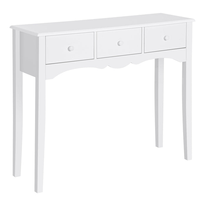 Consolle da Ingresso con 3 Cassetti 100x32x85 cm Bianco