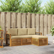 Set di divani da esterno con cuscino 4 pcs Naturale e Beige