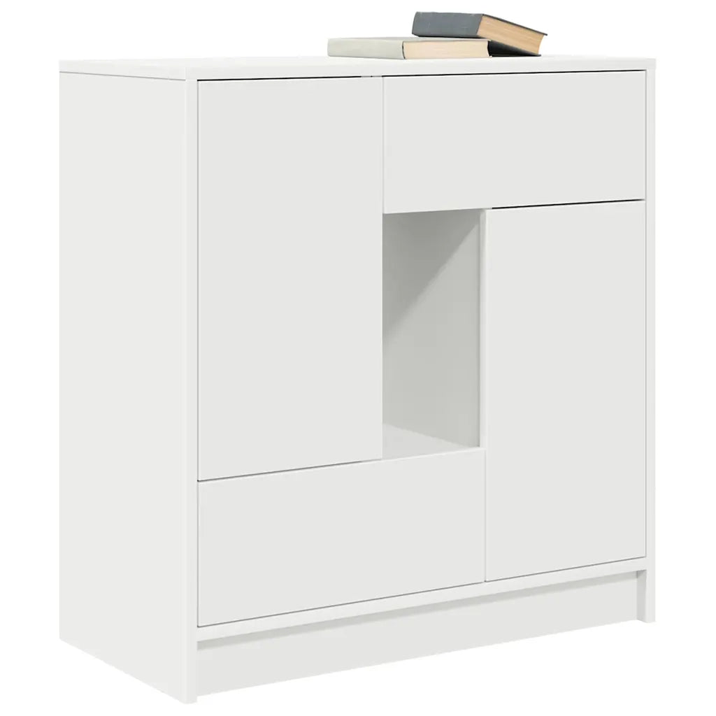 Credenza con Cassetti e Ante Bianco 70,5x34x74,5 cm 861841
