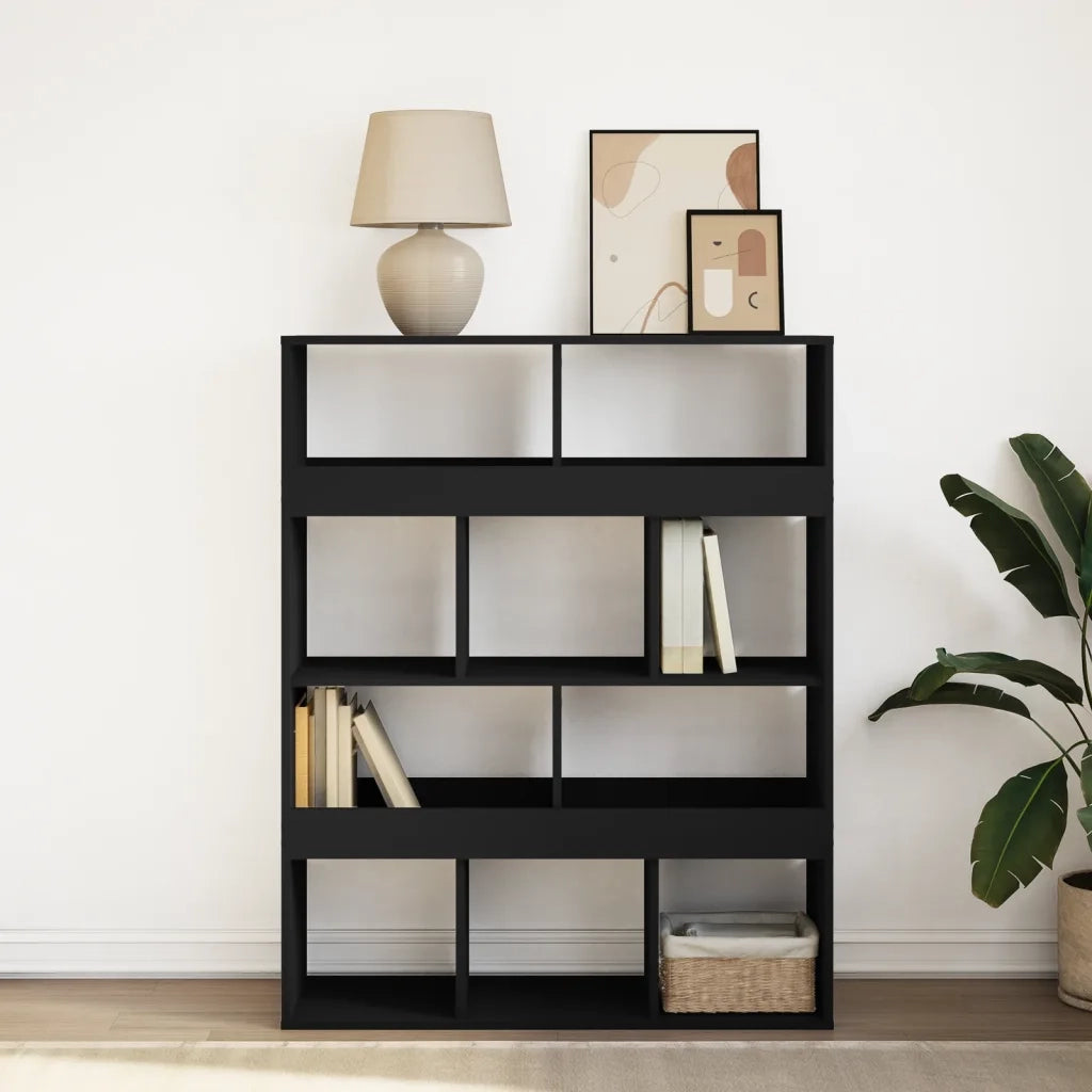 Libreria Nera 100x33x125,5 cm in Legno Multistrato 3309358
