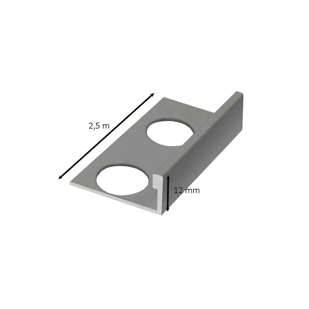 Giunto di delimitazione in alluminio 2,5 metri : Modello - 12MM SATINATO