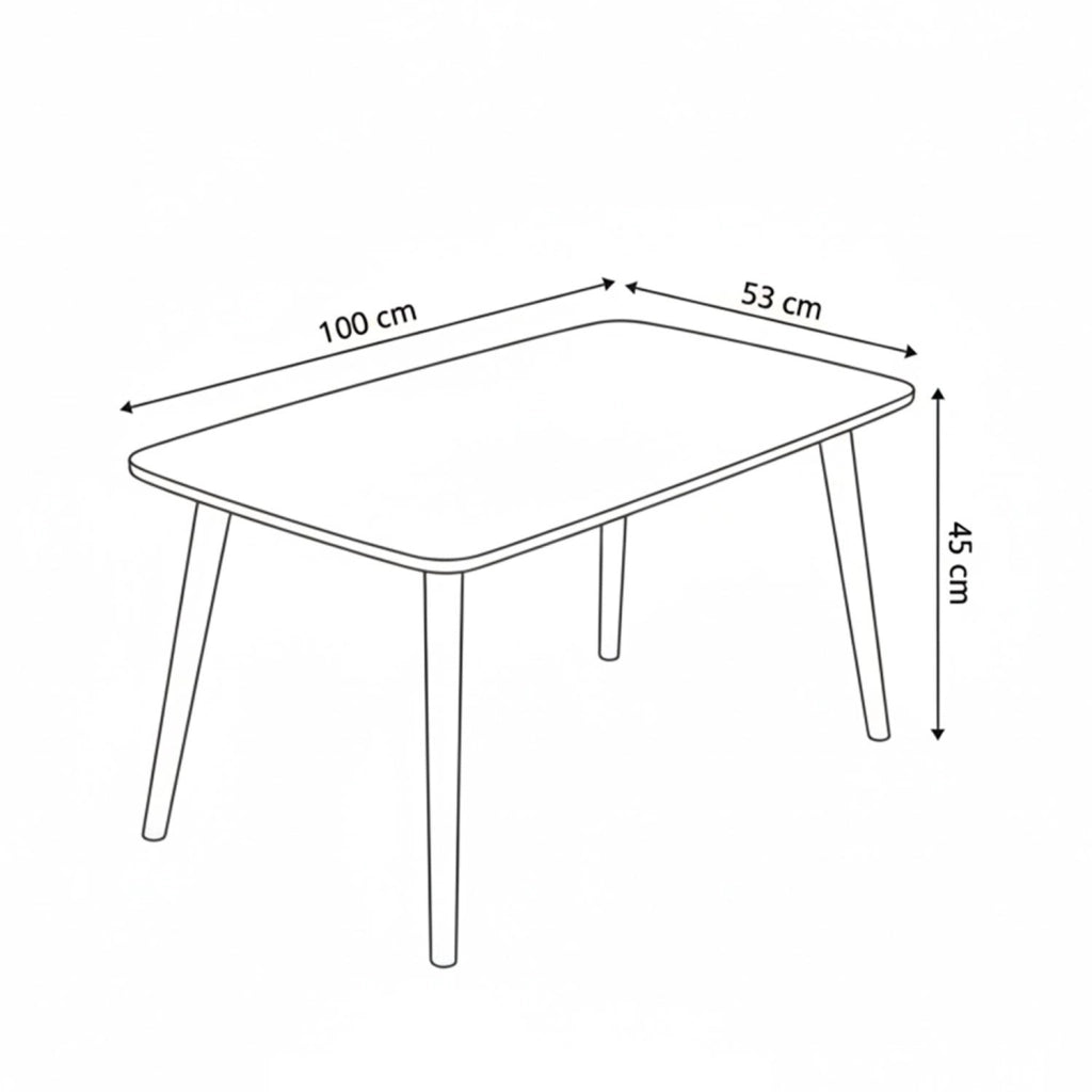 Tavolino in legno "Luci" 100 x 53 x 45 cm - Noce