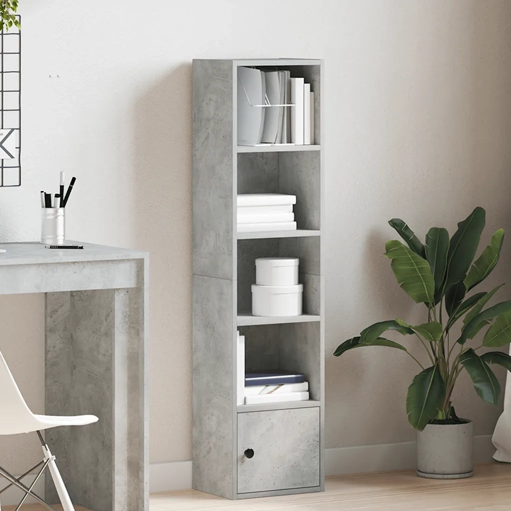 Libreria Grigio Cemento 31x24x127 cm in Legno Multistrato 860349