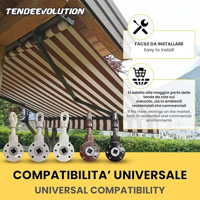 Arganello Speed per Tende da Sole - Colore Marrone - Rapporto 3:1 - Made in Italy