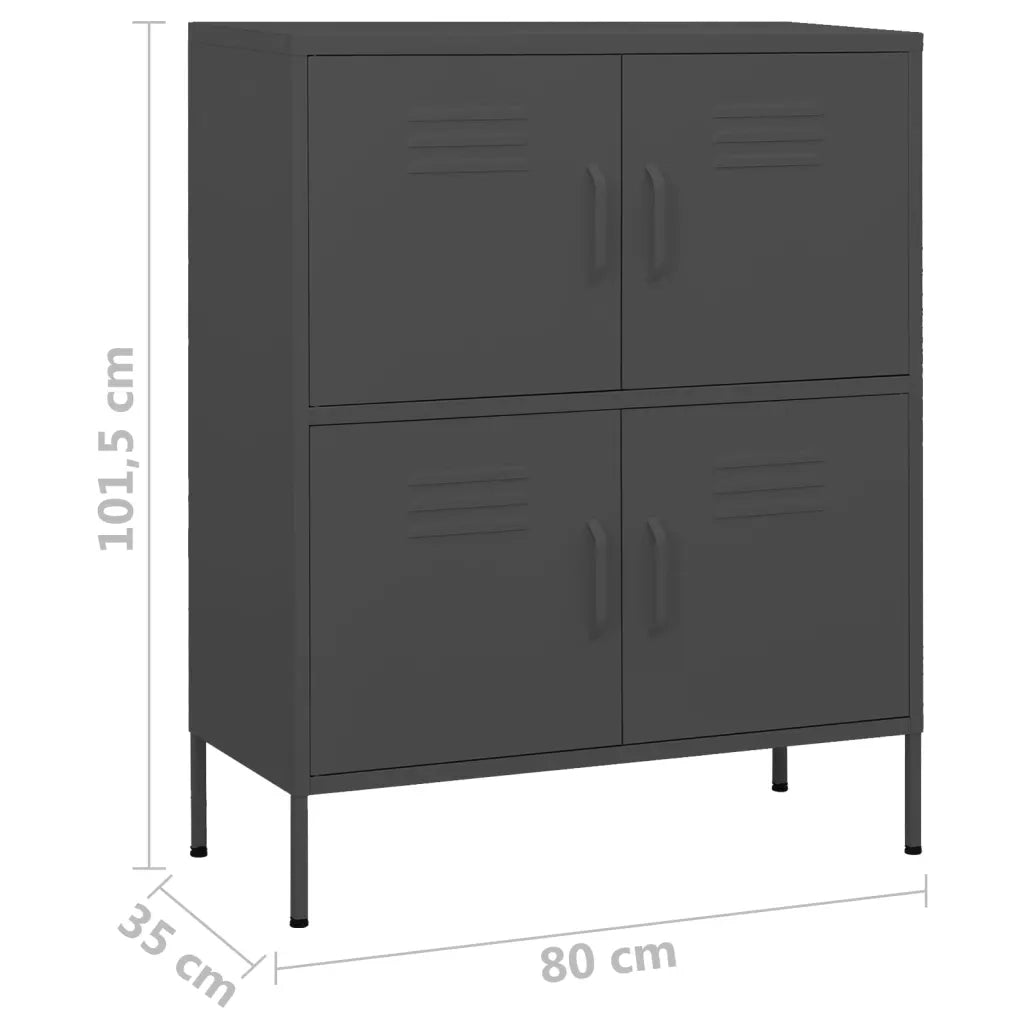 Armadietto Antracite 80x35x101,5 cm in Acciaio 336141