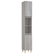 Armadietto Bagno | Armadio da bagno Grigio Sonoma 30x30x190cm in Legno Multistrato
