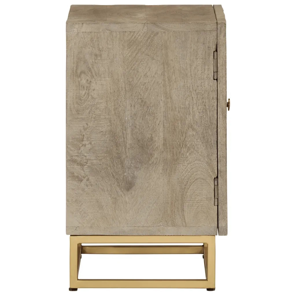 Comodino 40x30x50 cm in Legno Massello di Mango e Ferro 372014