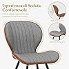 Set di 2 Sedie da Pranzo, Sedia da Pranzo Senza Braccioli, Sedia con Schienale Curvo, Piedini Antiscivolo, Sedia da Cucina con Gambe in Metallo, Portata 150 kg, 57 x 49 x 81 cm