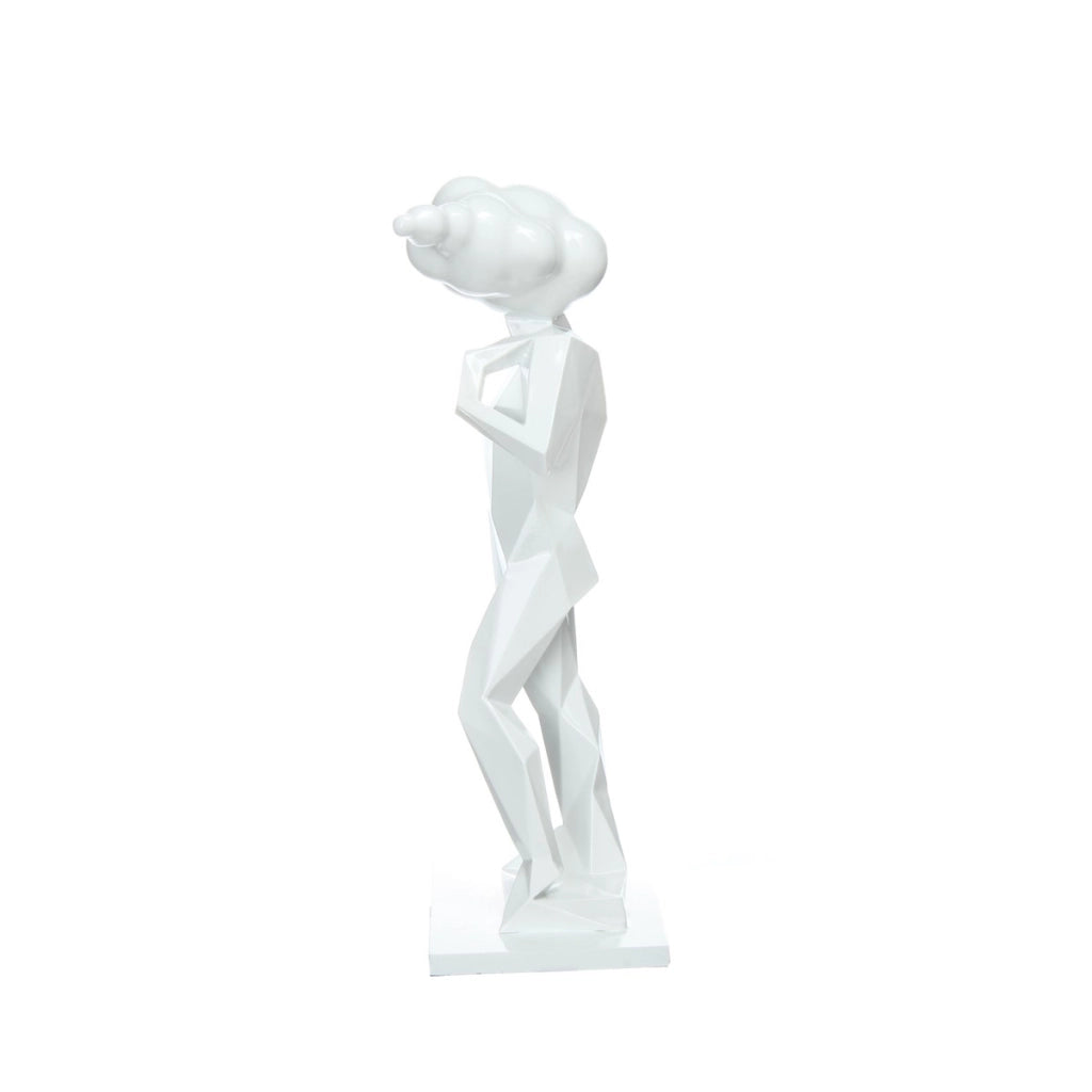 Scultura decorativa Kenya 300 in resina bianca
