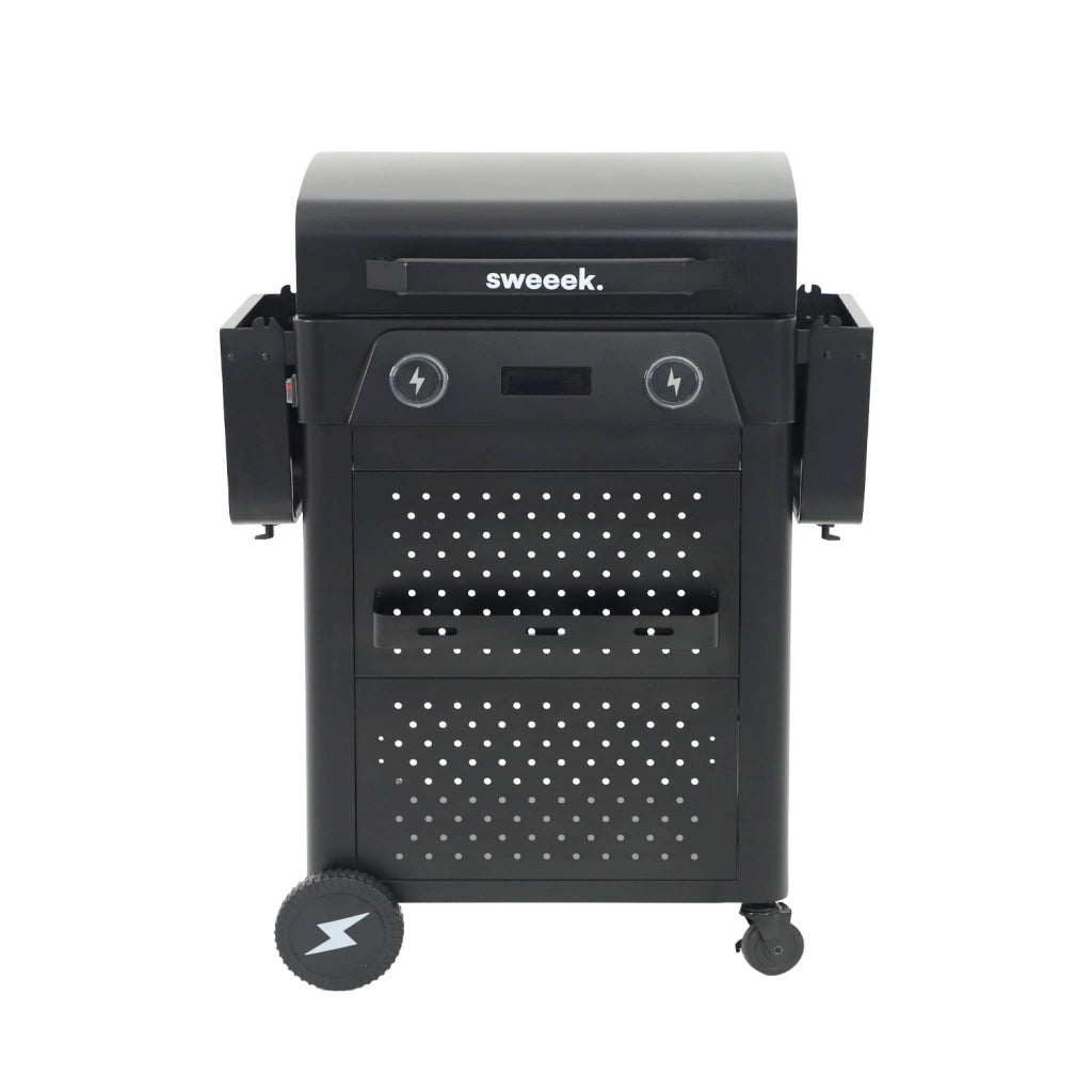 Barbecue elettrico in acciaio smaltato 2 bruciatori 2300w, nero
