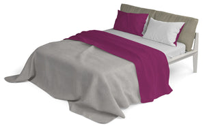 Set Lenzuola Sopra Sotto e Federe Doubleface Fuxia/Grigio Chiaro Singolo
