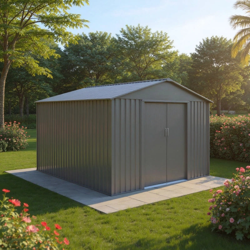 Casetta da giardino in metallo â€“ MJ 10 x 10 - 9,7 mÂ² - Antracite