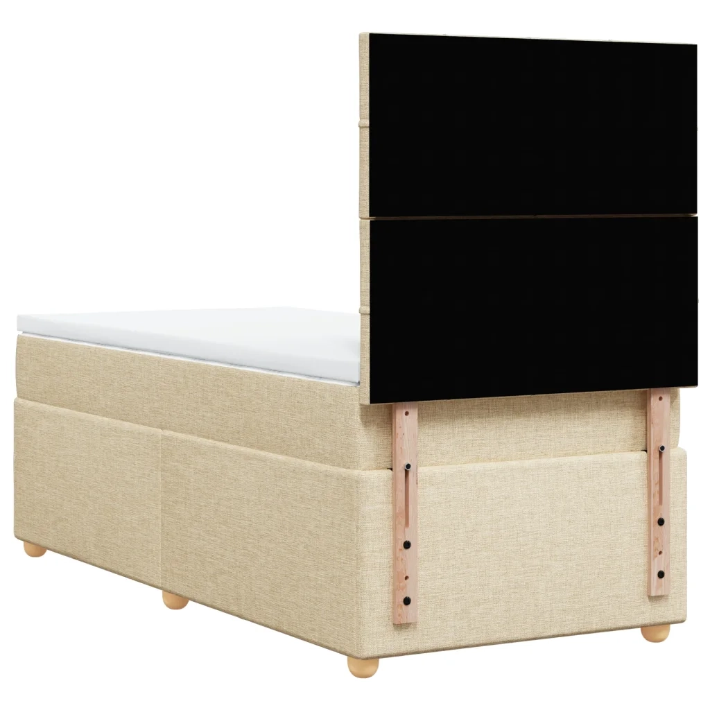 Giroletto a Molle con Materasso Crema 90x190 cm in Tessuto 3293440