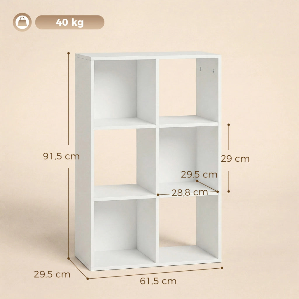 Libreria a 3 Ripiani Stile Moderno con Stabilizzatori ¨C Zephmum ¨C Bianco 60x24x80