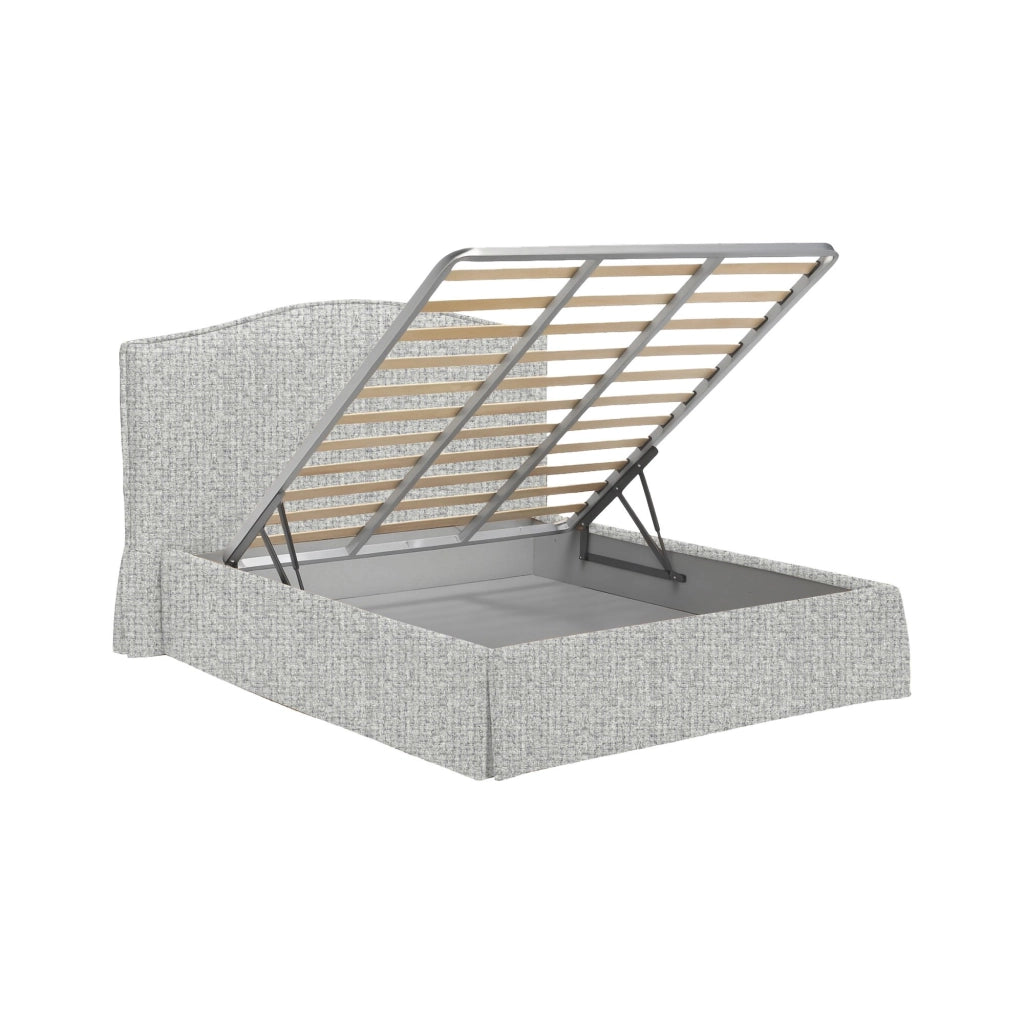 Morley, Letto Matrimoniale Sfoderabile Made in Italy, Grigio Chiaro