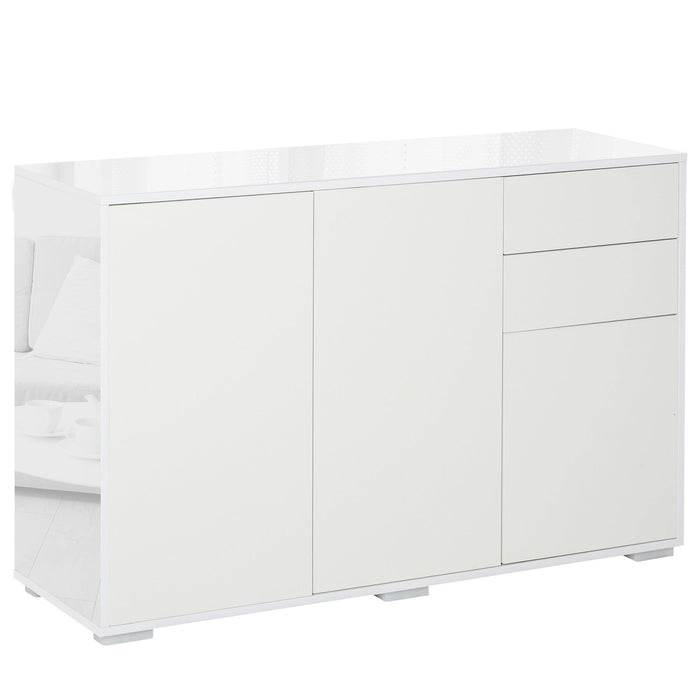 Mobile Multiuso 117x36x74 cm 2 Cassetti 3 ante  Bianco
