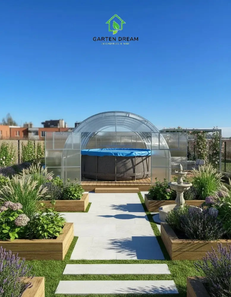 Copertura per Piscina Garten Dream OASIS 4x10 m con Policarbonato 10 mm