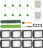 Accessori di sostituzione per aspirapolvere Roomba serie I & E & J, 2 set, 8 filtri HEPA, 8 set di setole laterali, 2 sacchi aspirapolvere