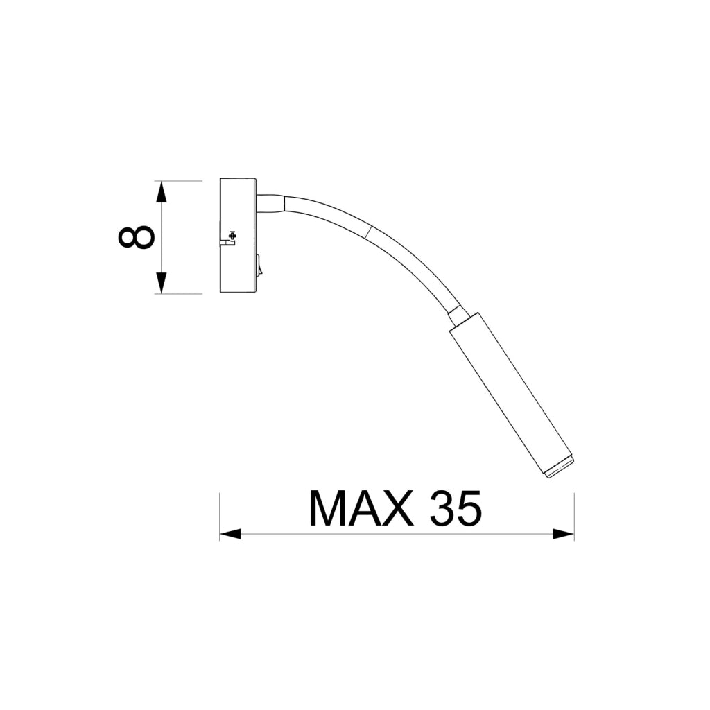 Applique Arden nera regolabile 1xG9 Luminex