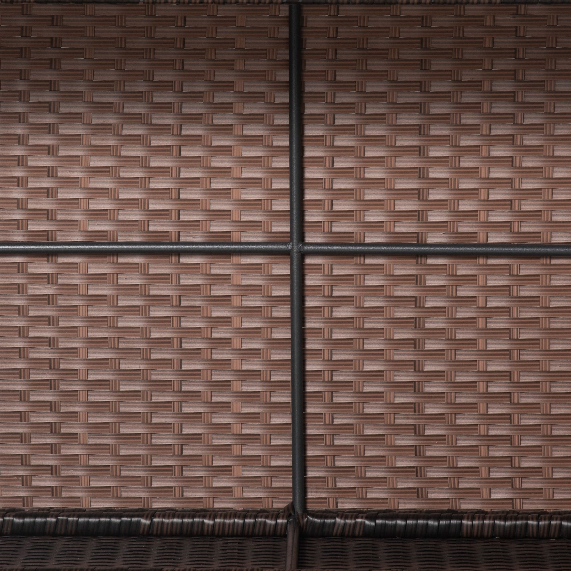 Tavolino da Giardino in Rattan Sintetico con Piano in Vetro Temperato Marrone 85x50x39 cm