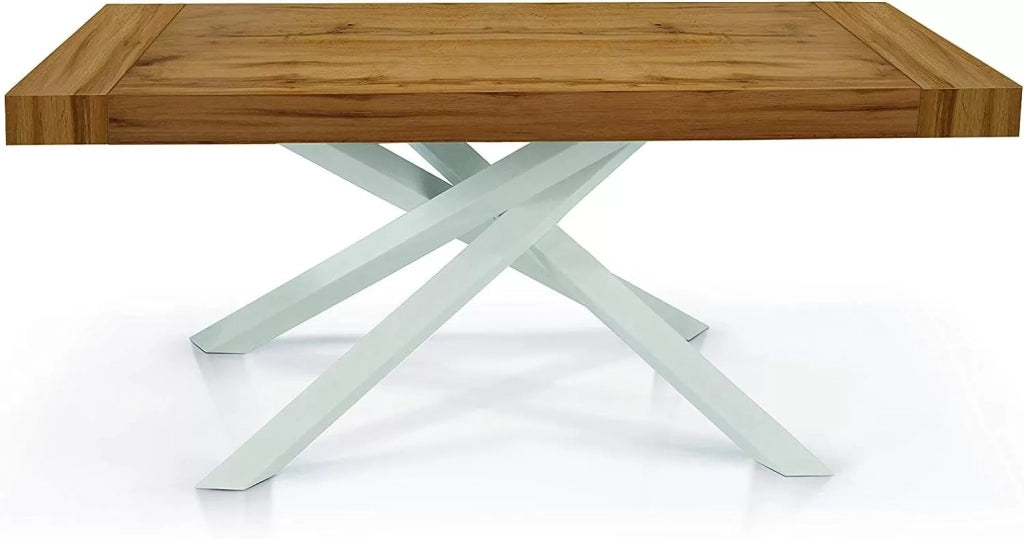 Tavolo con 2 allunghe, finitura rovere nodato (1616) - Mobili 2G