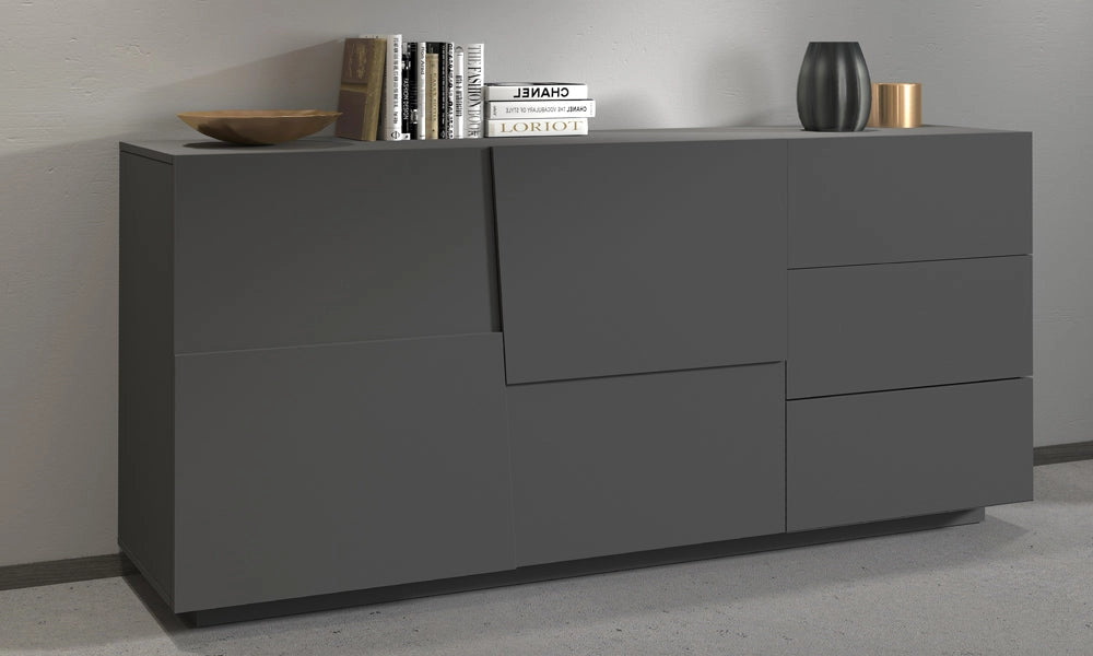 Credenza PONGO 180 cm - Mobile con 2 Ante, 3 Cassetti e Ripiani Interni Spaziosi