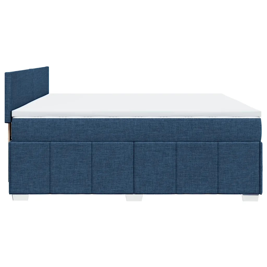 Giroletto a Molle con Materasso Blu 200x200 cm in Tessuto