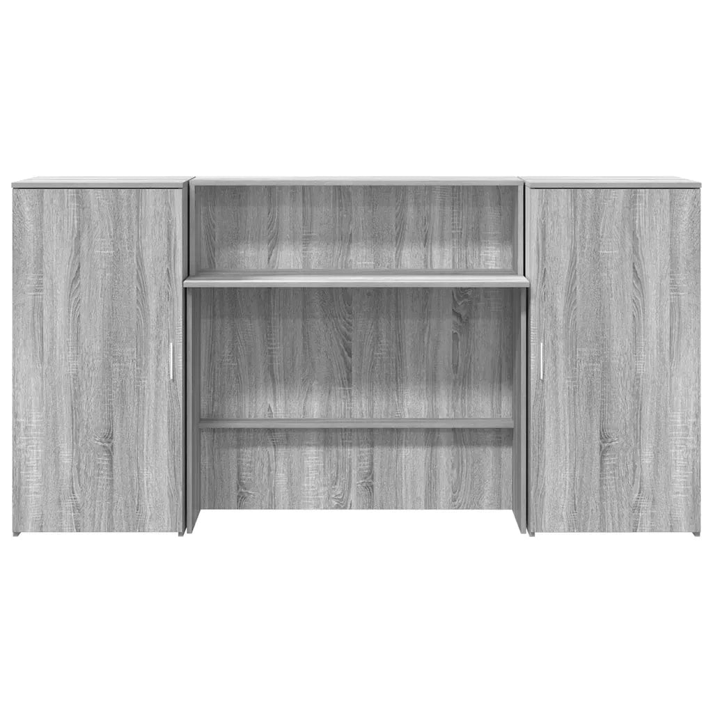 Banco Reception Grigio Sonoma 200x50x103,5 cm Legno Multistrato 3324219