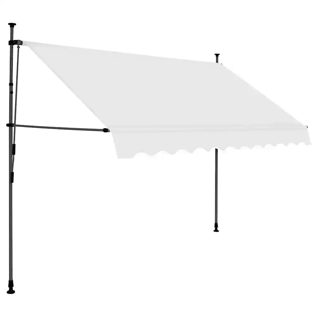 Tenda da Sole Retrattile Manuale con LED 250 cm Crema 145872