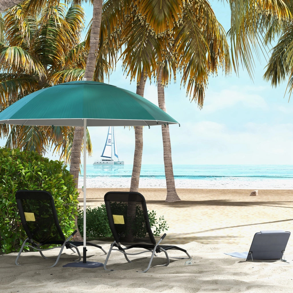 Ombrello da spiaggia 2 in 1 ? 210 cm UPF 50+ Ombrellone antivento con pareti laterali Borsa da trasporto Ombrello da balcone Ombrellone da giardino pieghevole Ombrellone solare per viaggi; spiaggia; balcone Campeggio Verde scuro