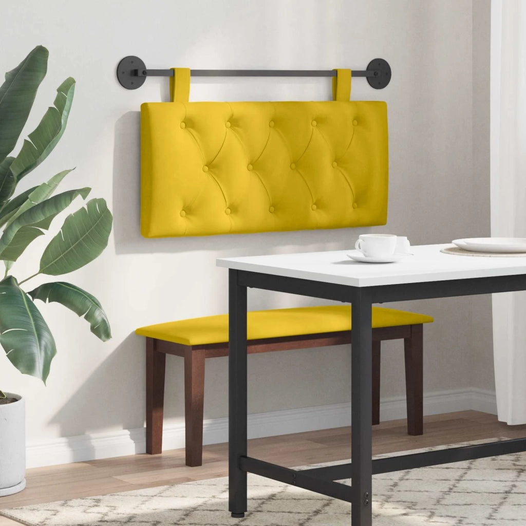 Testiera sospesa Con luce LED Giallo Velluto