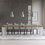 Consolle allungabile 90x40/300 cm Spimbo Mix piano quercia natura - struttura bianco frassino