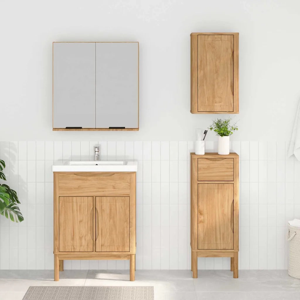 Set di mobili per il bagno con porta FLORO 3 pcs Marrone cerato
