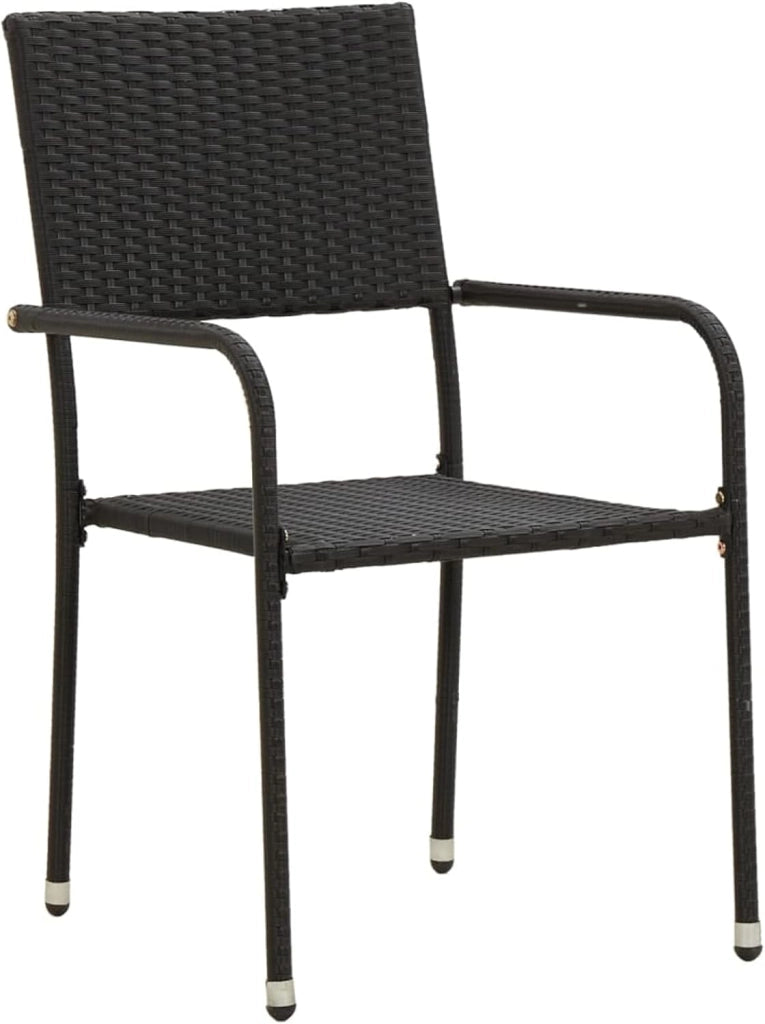 Set da pranzo da giardino 3 pezzi, set da tavolo e sedie da giardino, tavolo e sedie da giardino, set di mobili da giardino, mobili da giardino in rattan sintetico nero