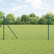 Palo della recinzione 7 pcs Verde Acciaio 42004196